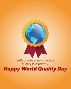 World Quality Day graphic with a globe and ribbon