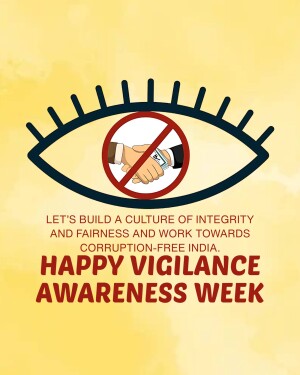 Image depicting an eye with a crossed-out handshake, promoting integrity and anti-corruption.