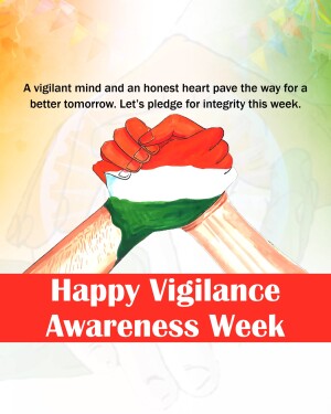 Hands holding the Indian flag with text promoting Vigilance Awareness Week
