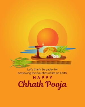 Chhath Puja offering with sun and traditional items
