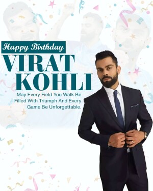 Virat Kohli birthday wish graphic