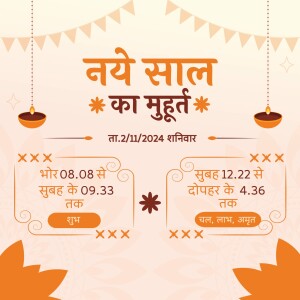 New Year Muhurat Image with Time Details in Hindi