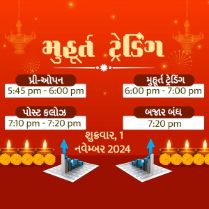Muhurat Trading timings for November 1st, 2024 with Diwali decorations