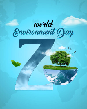 World Environment Day concept with letter Z and a globe