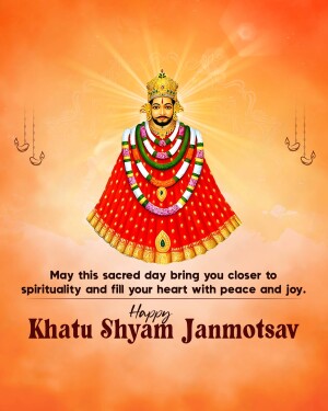 Image of Lord Khatu Shyam with a festive greeting