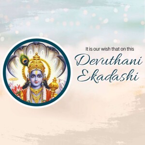 Image depicting Lord Vishnu with a peacock feather, celebrating Devuthani Ekadashi