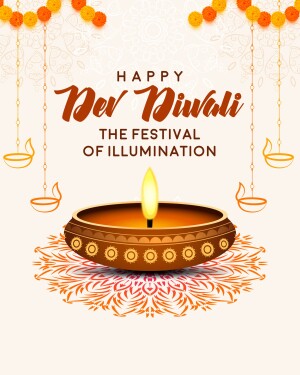 Diwali greeting card with a lit diya and floral decorations
