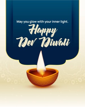 Diwali greeting with a lit diya and inspirational message