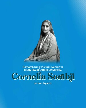 Portrait of Cornelia Sorabji, a pioneering Indian lawyer and social reformer.