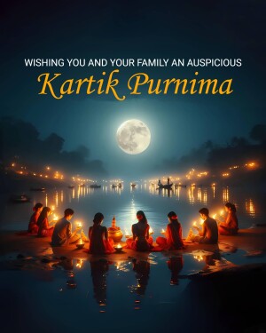 Kartik Purnima celebration with people lighting lamps by a river