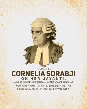 Portrait of Cornelia Sorabji, the first woman to practice law in India.