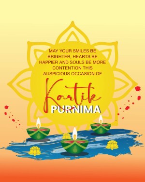 Kartik Purnima festival greeting with diya lamps and lotus flowers