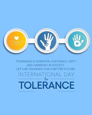 Image promoting tolerance with hands and a heart symbol.
