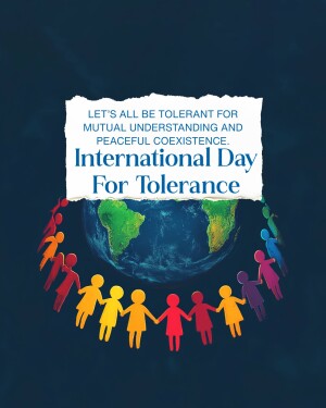 People of different colors holding hands around the Earth for International Day of Tolerance