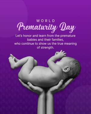 Image depicting hands cradling a premature baby with text 'World Prematurity Day'