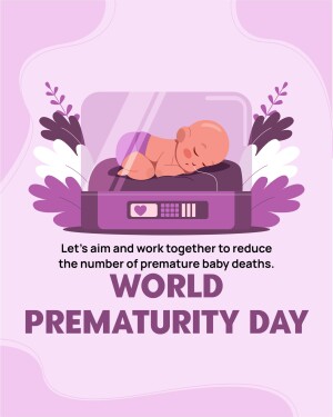 Illustration of a sleeping baby with text promoting World Prematurity Day