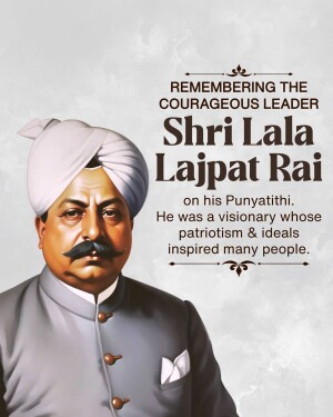 Portrait of Shri Lala Lajpat Rai, an Indian independence activist