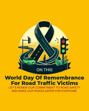 Image depicting a ribbon and road scene for World Day of Remembrance for Road Traffic Victims