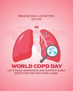Illustration of lungs with a magnifying glass, promoting World COPD Day.