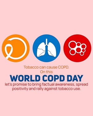 World COPD Day graphic with lung illustrations and a ribbon