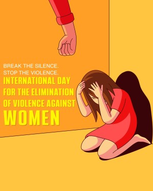 Illustration depicting a woman in distress with a hand reaching towards her, promoting awareness for the International Day for the Elimination of Violence Against Women.