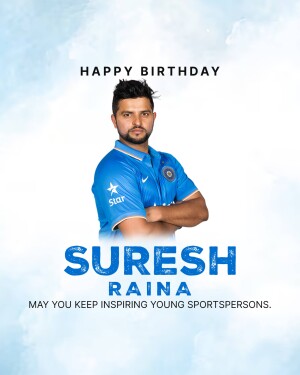 Birthday greeting for Indian cricketer Suresh Raina