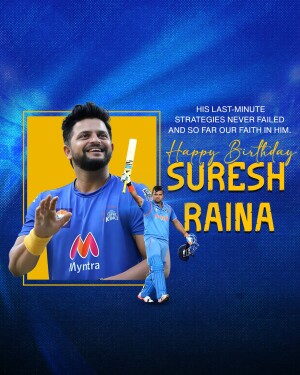 Suresh Raina birthday celebration poster