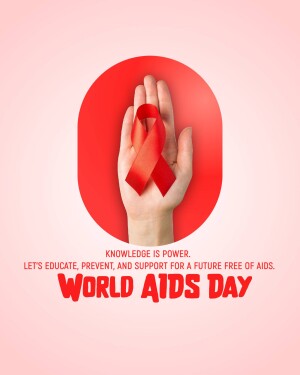 A hand holding a red ribbon, symbolizing World AIDS Day.