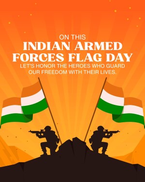 Indian Armed Forces Flag Day tribute with flags and soldiers