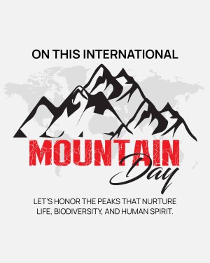 International Mountain Day graphic with mountains and world map