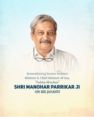 Portrait of Shri Manohar Parrikar, former Defence Minister & Chief Minister of Goa