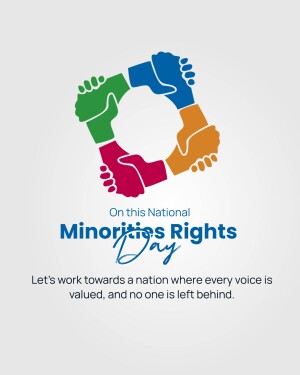 Hands forming a circle with the text 'National Minorities Rights Day'