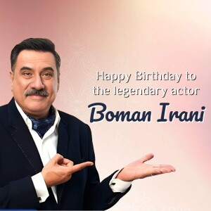 Portrait of Boman Irani with birthday wishes