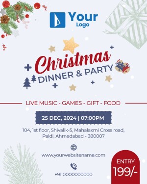 Christmas party invitation with event details