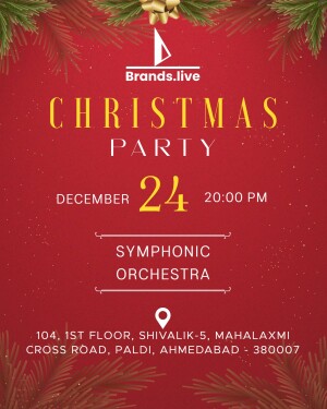 Christmas Party invitation with date, time, and location details