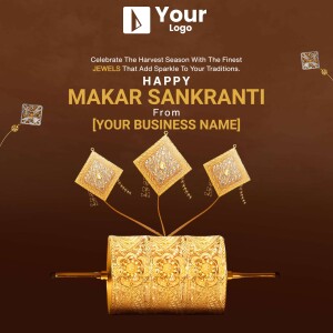 Makar Sankranti jewelry advertisement with kite motifs