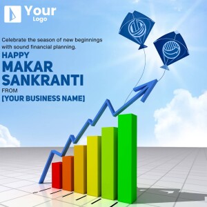 Makar Sankranti celebration with financial growth illustration.