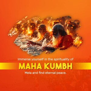Image of Sadhus and devotees during Maha Kumbh Mela with a fiery and spiritual aesthetic.