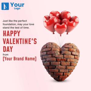 Happy Valentine's Day Greeting Creative Design For Twitter