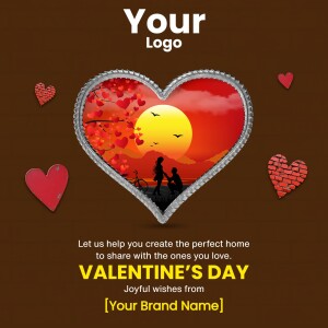 Valentine's Day Romantic Sunset Design For LinkedIn