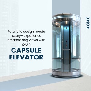 Modern capsule elevator with panoramic views