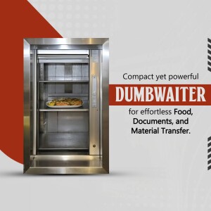 Stainless steel dumbwaiter with food inside