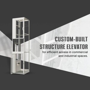 Modern glass elevator for commercial and industrial spaces