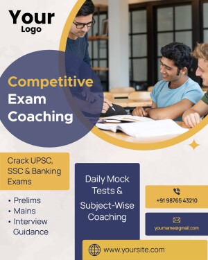 Advertisement for competitive exam coaching services