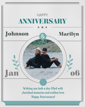 Anniversary card with a couple's photo