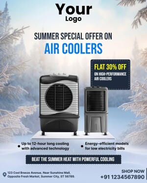 Summer special offer on air coolers with 30% off