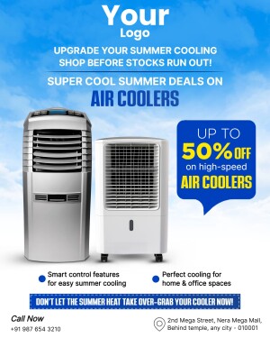 Advertisement for air coolers with a discount offer