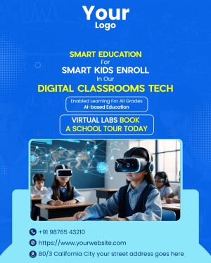 Promotional poster for smart education and virtual classrooms.