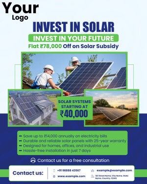 Solar panel installation advertisement with subsidy offer
