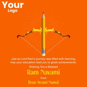 Ram Navami graphic with pencil arrow and bow